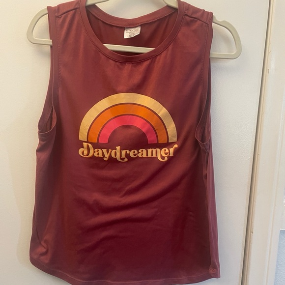Daydreamer Women's Vintage Rainbow Muscle Tee in Rust - Picture 5 of 9